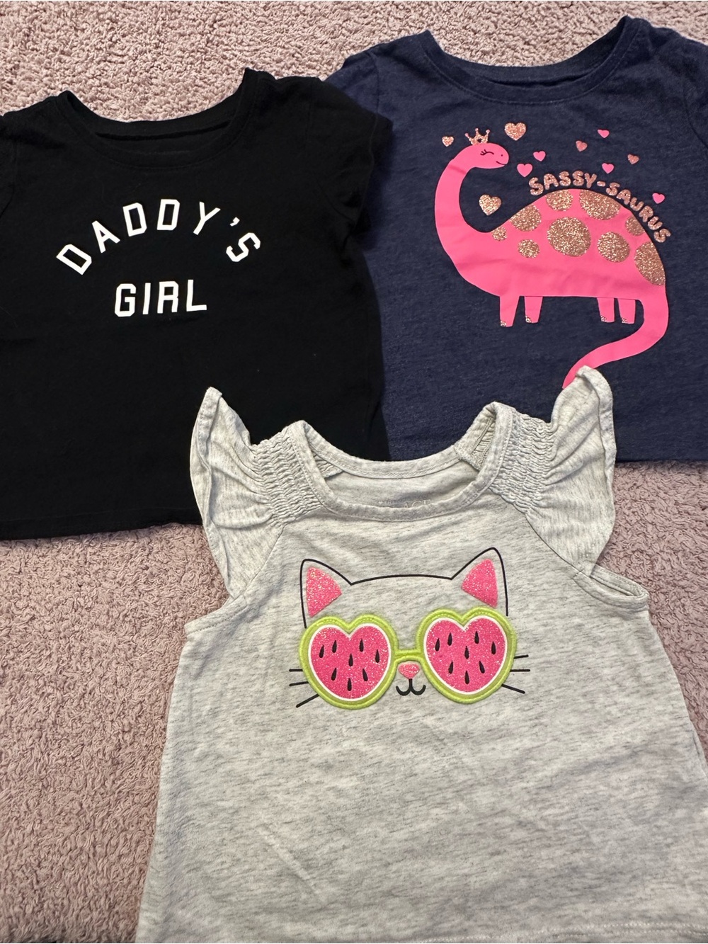 ✨ Children’s Place 12-18M Girls Tops 3-Piece Bundle 🦕🍉💕